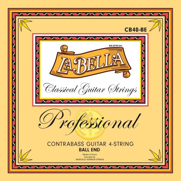 LA BELLA La Bella Professional | Muta di corde per chitarra classica contrabasso 4 corde (75 cm) CB40-BE Estremità: