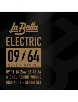LA BELLA La Bella HRS-7 | Muta di corde per chitarra elettrica 7 corde HRS-71 Scalatura: 009-011-016-026w-036-046-064