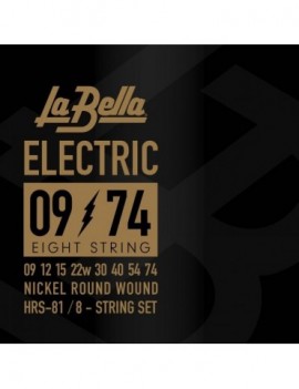 LA BELLA La Bella HRS-81 | Muta di corde per chitarra elettrica 8 corde, 009-074 HRS-81