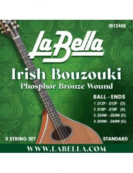 LA BELLA La Bella Irish Bouzouki | Muta di corde per irish bouzouki IB1244S Scalatura: 012p - .012p - .018p - .018p -