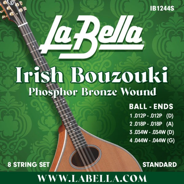 LA BELLA La Bella Irish Bouzouki | Muta di corde per irish bouzouki IB1244S Scalatura: 012p - .012p - .018p - .018p -