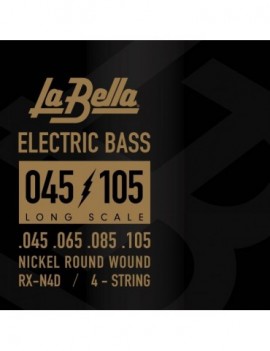 LA BELLA La Bella RX Nickel-Plated | Muta di corde per basso 4 corde RX-N4D Scalatura: 045-065-085-105