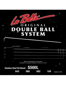 LA BELLA La Bella Double Ball System S500L | Muta di corde per basso 4 corde, 043-104, doppio pallino S500L