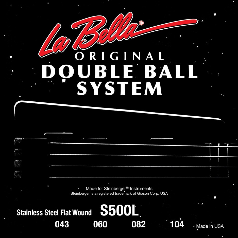 LA BELLA La Bella Double Ball System S500L | Muta di corde per basso 4 corde, 043-104, doppio pallino S500L