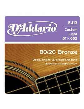Daddario EJ13 Custom Light .011-.052 Bronze Round Wound