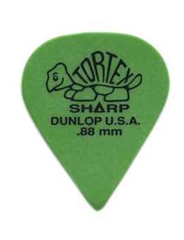 DUNLOP PLETTRO 412P.88 TORTEX Sharp Green .88mm