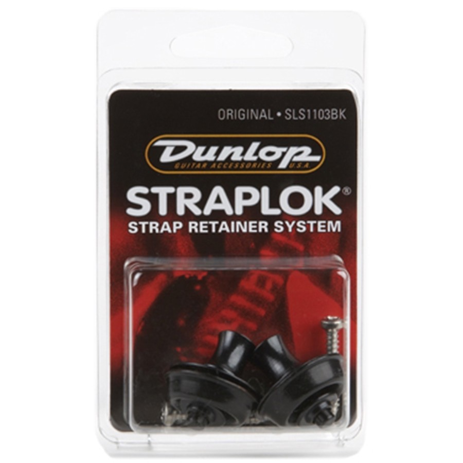 DUNLOP SLS1103BK Straplok Original Strap Retainer System, Black