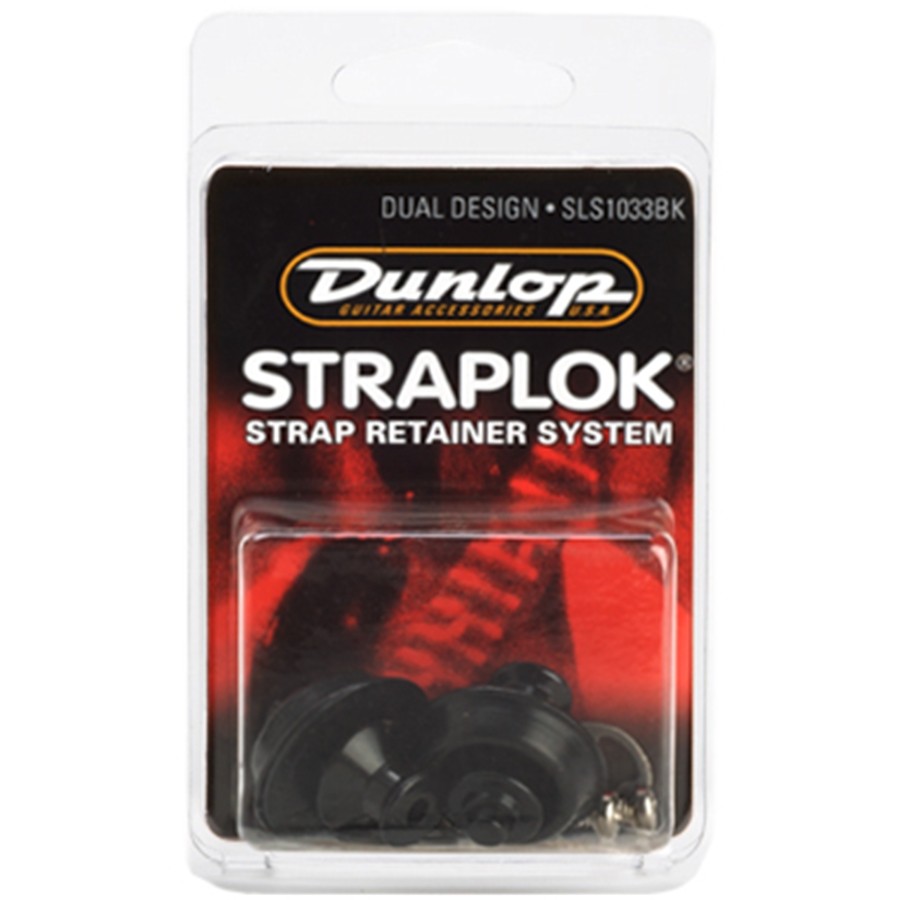 DUNLOP SLS1033BK Straplok Dual Design Strap Retainer System, Black