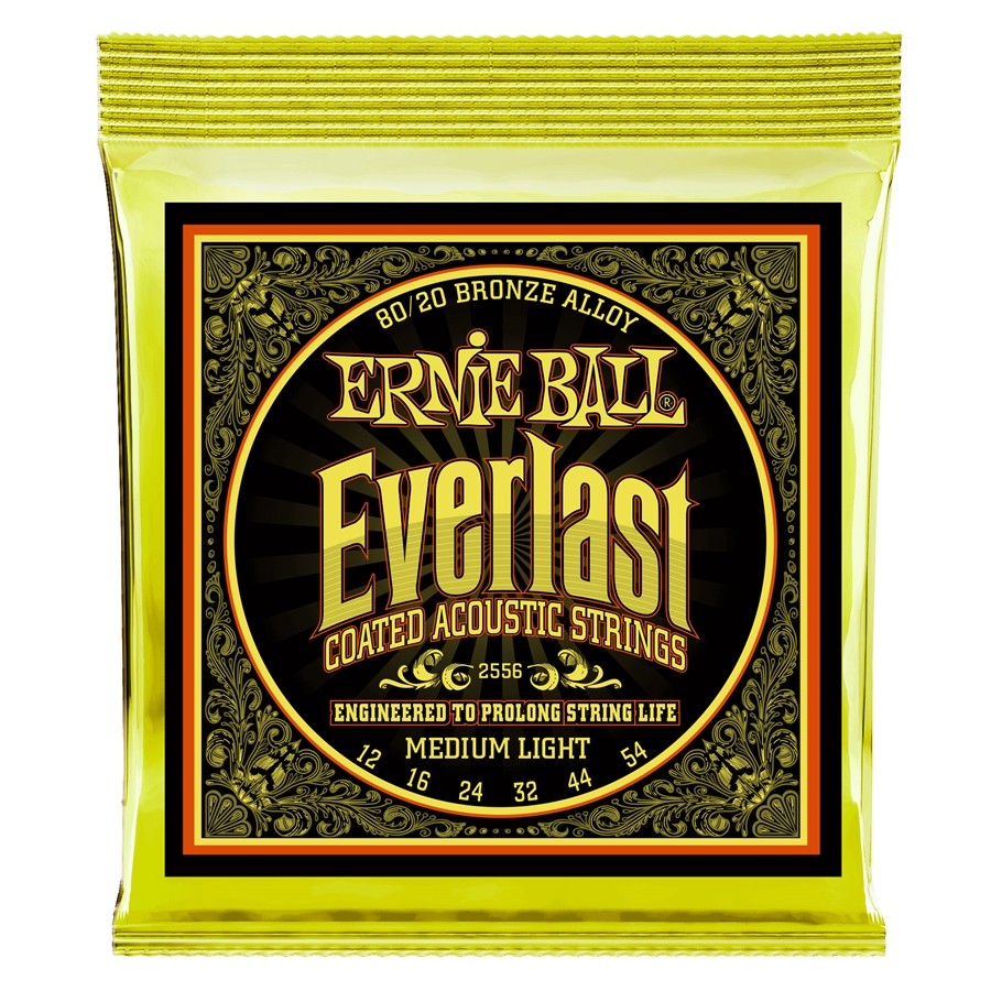 ERNIE BALL 2556 Everlast Coated 80/20 Bronze Medium Light 12-54
