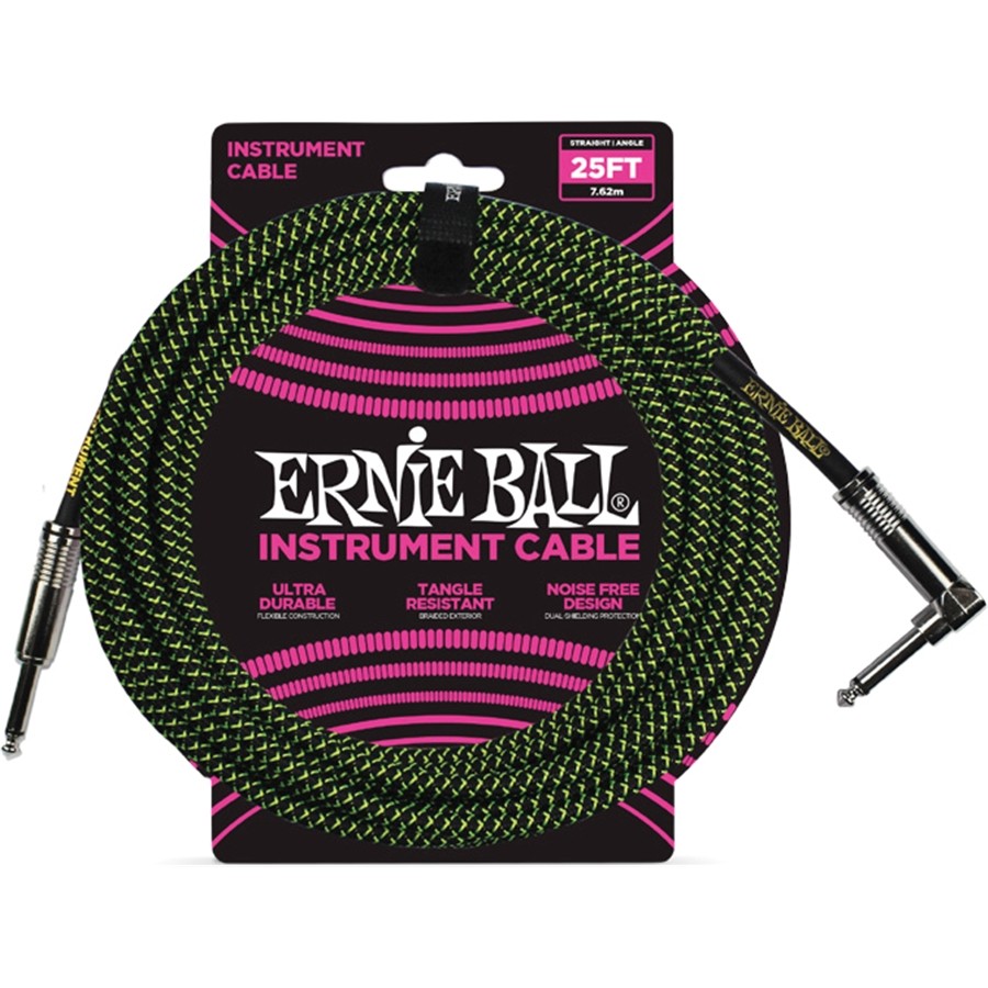 ERNIE BALL 6066 Cavo Braided Black/Green 7,62 m