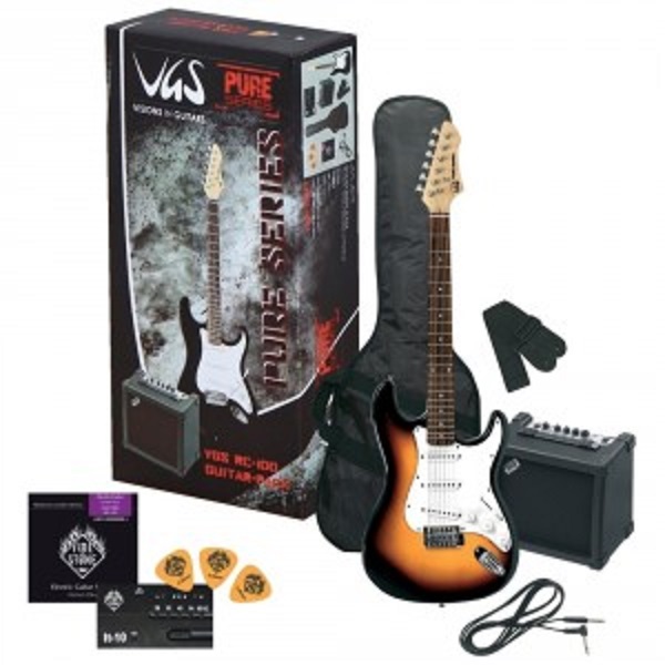 GEWApure Chitarra elettrica VGS RC-100 Guitar Pack 3-Tone Sunburst