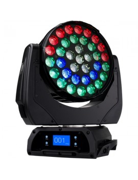Led-Washer, 36x10W RGBW/FC LED, zoom 15-50°, ring control, 450W, 11Kg