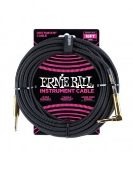 ERNIE BALL 6086 Cavo Braided Black Gold Tips 5,49 m