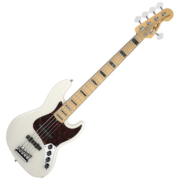American Deluxe Jazz Bass® V (5-String) Ash, Maple Fingerboard,White Blonde