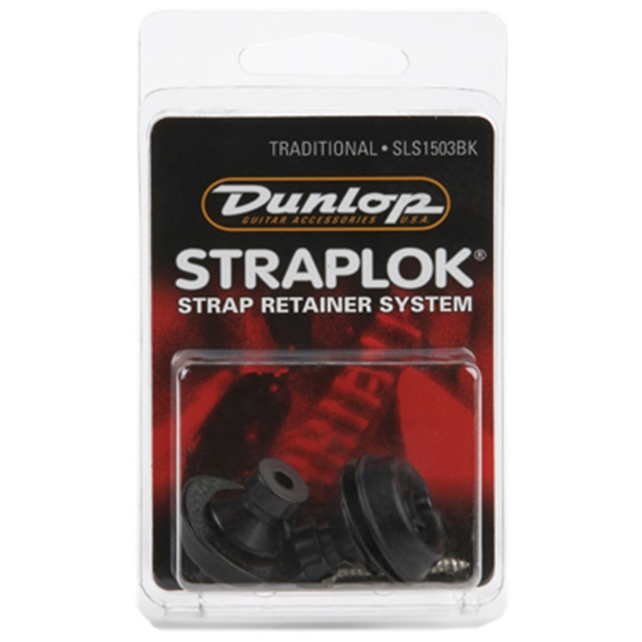 DUNLOP SLS1503BK Straplok Traditional Strap Retainer System, Black
