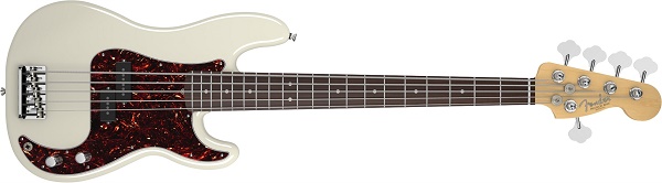 American Standard Precision Bass® V (5-String), Rosewood Fingerboard,Olympic White