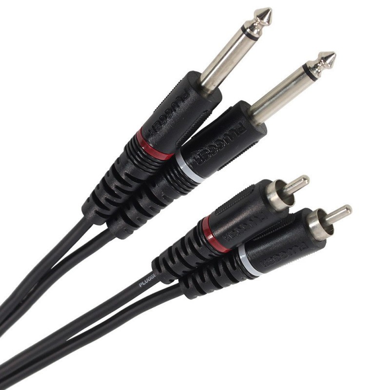 PLUGGER Twin Cable RCA Male - Jack Male Mono 3m Easy