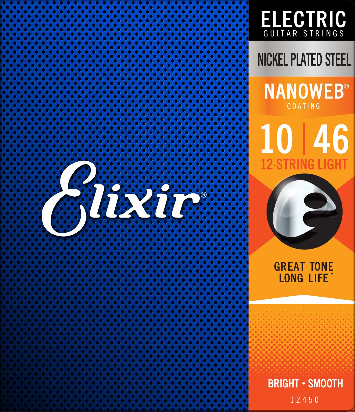 ELIXIR 12450 ELECTRIC NICKEL PLATED STEEL NANOWEB