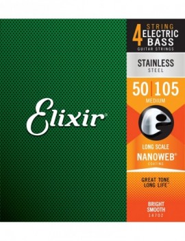 ELIXIR 14702 ELECTRIC BASS STAINLESS STEEL NANOWEB