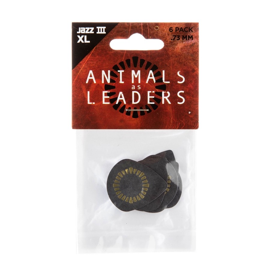 DUNLOP AALP04 Animal As Leaders Tortex Jazz III XL, Black .73mm Player's Pack/6